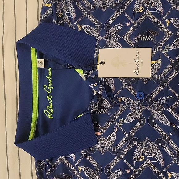 Robert Graham Free Byrd men's polo in navy size XL - Picture 2 of 4